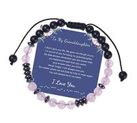 An meine Tochter und Enkelin Bracelet 6 mm Pierre givrée Signe du zodiaque Bracelet, taille unique, Pierre, No Gemstone