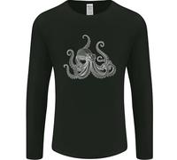 an Octopus Scuba Diver Deep Sea Diving T-shirt à manches longues pour homme, Noir , L
