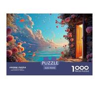 an Open Window with Blue Shutters 1000 Pièces Carton Premium Puzzle De Qualité Supérieure Ocean Scene Stimulant Et Éducatif Jeu Familial Puzzles pour La Décoration Intérieure 70x50cm/1000pcs