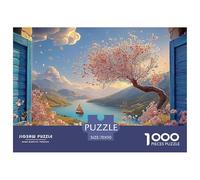 An Open Window with Blue Shutters 1000 Pièces Papier Écologique Résistant Puzzle De Qualité Supérieure Ocean Scene Extrêmement Difficile Jouet D'anniversaire Puzzles Pour Adultes Et Enfants 70x50cm/10