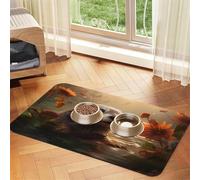 an Otter in The Water - Tapis de nourriture pour animaux de compagnie, 60 x 40 cm, absorbant, antidérapant, en cuir synthétique, fond en caoutchouc, séchage rapide, tapis de table enroulable pour