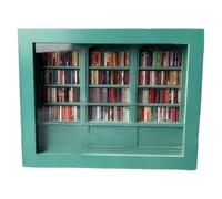 An-xiety Bibliothèque Shake Away Your Anxieties | Étagère à livres avec secousses d'anxiété | Petite bibliothèque d'anxiété avec livres | Faux livres en bois | Boîtes de rangement miniatures