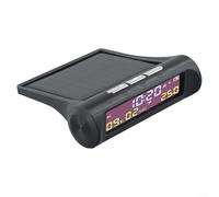 AN01 Horloge solaire de voiture numérique avec affichage de la date et de la température Charge solaire automatique Pas de contrôle marche/arrêt