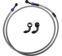 AN3 Moto Frein Ligne Huile Durite Tuyau 150cm Argent Ton Bleu 1 Ensemble