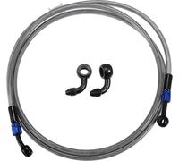 AN3 Moto Frein Ligne Huile Durite Tuyau 190cm Argent Ton Bleu 1 Ensemble