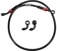 AN3 Moto Frein Ligne Huile Durite Tuyau 80cm Noir Rouge 1 Ensemble
