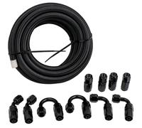 An6 -6an Fitting Stainless Steel Nylon Braided Oil Fuel Return Line 20ft Neuf