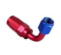 AN6 Conduite d'Huile/Carburant Embout de Tuyau Pivotant Adaptateur de Raccord Mâle Bleu et Rouge (AN6-90°) + Dash