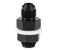 AN6 Raccord de cloison Adaptateur de pile à combustible Flare Raccord en aluminium léger durable pour piles à combustible et systèmes de transfert de liquide Format AN6 anodisé noir avec