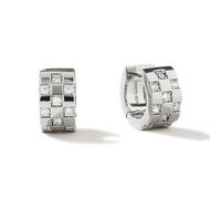 Ana Luisa Eden Boucles d'oreilles créoles en argent rhodié plaqué or 14 carats et oxyde de zirconium hypoallergéniques résistantes à l'eau et ne ternissent pas, One Size Fits All, Rhodium sur laiton