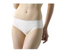 Ana wiz Lot de 4 Slips jetables Super Doux 100 % Coton Naturel de qualité supérieure pour Femme - hôpital, maternité, Post-Partum, Voyage - Blanc - S