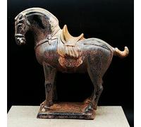 ANAART Décor à la Maison Chinois Tang Dynastie Zodiaque Fortune Statue Cheval de Guerre Poterie Collection Statue Ornements Sculptures pour Bureau À Domicile Décoration De Bureau