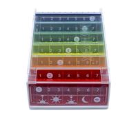Anabox Number - Pilulier Semainier 7 Jours (du Lundi au Dimanche) - 5 Cases par Jour (Matin, Midi, Soir, Nuit, Besoin) - Grande Capacité, Sans BPA - Fabriqué en Allemagne