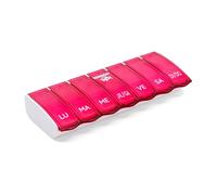 Anabox - Pilulier Hebdomadaire | Box7-7 Cases | Oraganisateur de traitement Rose | Marquage en Italien