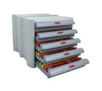 Anabox | Pilulier pour professionnels, centres de soin, hôpitaux | Grand pilulier hospitalier 20 semaines | 5 tiroirs simples | Jusqu'à 28 piluliers journaliers par tiroir.