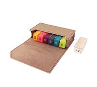 Anabox- Pilulier Semainier 3x7 Compartiments Multicolore - Organisateur Médicaments 7 Jours Matin Midi Soir avec Étui Protection - Taupe clair - Solide et Pratique - Sans BPA