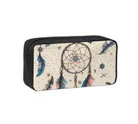 ANABPRMA Austin Texas Grande trousse à crayons en tissu Oxford avec fermeture éclair pour école, bureau, voyage, Attrape-rêves et lune, Taille unique, Pochette à monnaie