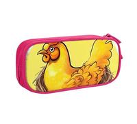 ANABPRMA Bird's Nest Golden Chicken Trousse à crayons grande capacité double couche avec 2 poches principales zippées Organiseur multifonction pour l'école, le bureau, les voyages, rose, Taille