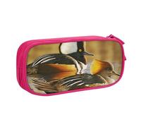 ANABPRMA Duck by The Lake Trousse à crayons grande capacité double couche avec 2 poches principales zippées, organiseur multifonction pour l'école, le bureau, les voyages, rose, Taille unique, Trousse