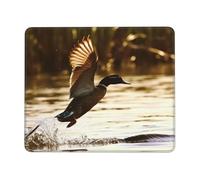ANABPRMA Duck Fly Upon River Tapis de souris avec bords en caoutchouc pour bureau et jeux, tapis de souris antidérapant avec bords cousus, plusieurs tailles, 7 x 21,8 cm