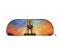 ANABPRMA Eiffel Tower1 Trousse à crayons en cuir demi-cercle pour maquillage, stylos et essentiels, Tour Eiffel 1, Taille unique, Cartable
