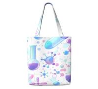 ANABPRMA Fisherman1 Sac fourre-tout en toile pour femme - Sac à bandoulière réutilisable, grand sac à main avec fermeture à bouton, Chimie Print2, Taille unique