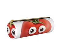 ANABPRMA Fresh Lemon Trousse cylindrique en cuir pour fournitures scolaires et de bureau avec fermeture éclair, Tomates I Love You from My Head, Taille unique, Pochette à monnaie