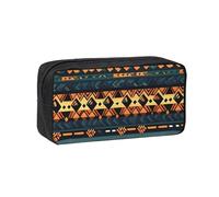 ANABPRMA Grande trousse à crayons en tissu Oxford avec fermeture éclair pour l'école, le bureau, les voyages, Texture ethnique tribale africaine, Taille unique, Pochette à monnaie