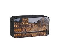 ANABPRMA Grande trousse à crayons en tissu Oxford avec fermeture éclair pour l'école, le bureau, les voyages, Musée Louvre à Paris, Taille unique, Pochette à monnaie