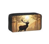 ANABPRMA Grande trousse à crayons en tissu Oxford avec fermeture éclair pour l'école, le bureau, les voyages, Œuvre d'art d'élan, Taille unique, Pochette à monnaie