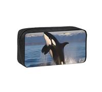 ANABPRMA Grande trousse à crayons en tissu Oxford avec fermeture éclair pour l'école, le bureau, les voyages, Baleine tueuse., Taille unique, Pochette à monnaie