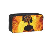 ANABPRMA Grande trousse à crayons en tissu Oxford avec fermeture éclair pour l'école, le bureau, les voyages, Femme africaine., Taille unique, Pochette à monnaie