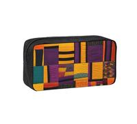ANABPRMA Grande trousse à crayons Gay Pride en tissu Oxford avec fermeture éclair pour l'école, le bureau, les voyages, Texture ethnique tribale africaine, Taille unique, Pochette à monnaie