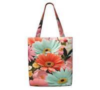 ANABPRMA Iris Flower Butterfly Sac fourre-tout en toile pour femme - Sac à bandoulière réutilisable, grand sac à main avec fermeture à bouton, fleurs, Taille unique