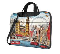 ANABPRMA Lake with Boats Canoes Park Sac pour ordinateur portable, sac à bandoulière tendance pour ordinateur portable 13/14/15,6", I Love London, 15.6 inch