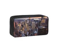 ANABPRMA Last Sun Rays Grande trousse à crayons en tissu Oxford avec fermeture éclair pour école, bureau, voyage, New York City, Taille unique, Pochette à monnaie