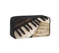 ANABPRMA Last Sun Rays Grande trousse à crayons en tissu Oxford avec fermeture éclair pour école, bureau, voyage, Note et touches de piano, Taille unique, Pochette à monnaie