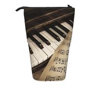 ANABPRMA Last Sun Rays Trousse télescopique réglable avec fermeture éclair Oxford pour l'école et le bureau, Note et touches de piano, Taille unique, Pochette à monnaie