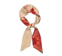 ANABPRMA Longue écharpe en satin avec étoiles brillantes bleues pour femme, accessoire doux et soyeux, accessoire pour cheveux ou sac, bandeau léger pour un usage quotidien tendance, Fleurs japonaises