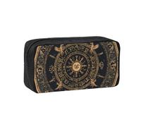 ANABPRMA Magical Design Grande trousse à crayons en tissu Oxford avec fermeture éclair pour école, bureau, voyage, Magical Design Boussole avec runes nordiques, Taille unique, Pochette à monnaie