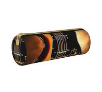 ANABPRMA Magical Design Trousse cylindrique en cuir avec fermeture éclair Motif runes nordiques, Guitare instrumentale, Taille unique, Pochette à monnaie