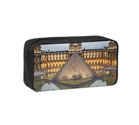 ANABPRMA Many Stars Grande trousse à crayons en tissu Oxford avec fermeture éclair pour l'école, le bureau, les voyages, Musée Louvre à Paris, Taille unique, Pochette à monnaie