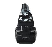 ANABPRMA Motif agrumes _1_1 Sac à bandoulière décontracté pour homme, sac à dos à bandoulière avec plusieurs poches pour les voyages et un usage quotidien, Classic Movie Clapboard Noir_1_1, Taille