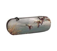 ANABPRMA Native American Tribes Trousse à crayons rigide en cuir avec fermeture éclair multi-usage pour papeterie, maquillage ou petits accessoires, Canards sauvages volants., Taille unique, Trousse