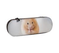 ANABPRMA Native American Tribes Trousse à crayons rigide en cuir avec fermeture éclair multi-usage pour papeterie, maquillage ou petits accessoires, Hamster marron, Taille unique, Trousse de beauté