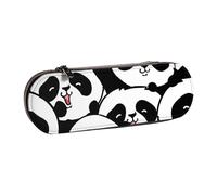 ANABPRMA Native American Tribes Trousse à crayons rigide en cuir avec fermeture éclair multi-usage pour papeterie, maquillage ou petits accessoires, Motif panda, Taille unique, Trousse de beauté