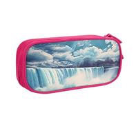 ANABPRMA Niagara Falls Trousse à crayons de grande capacité double couche avec 2 poches principales zippées, organiseur multifonction pour l'école, le bureau, les voyages, rose, Taille unique, Trousse