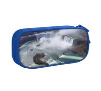 ANABPRMA Niagara Falls Trousse à crayons de grande capacité double couche avec 2 poches principales zippées, organiseur multifonction pour l'école, le bureau, les voyages, bleu, Taille unique, Trousse