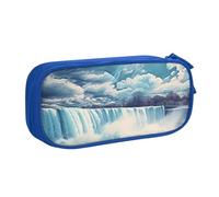 ANABPRMA Niagara Falls Trousse à crayons de grande capacité double couche avec 2 poches principales zippées, organiseur multifonction pour l'école, le bureau, les voyages, bleu, Taille unique, Trousse