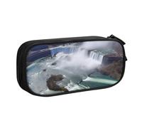 ANABPRMA Niagara Falls Trousse à crayons de grande capacité double couche avec 2 poches principales zippées, organiseur multifonction pour l'école, le bureau, les voyages, Noir , Taille unique,